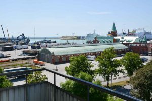 Utsikt från Jörgensens lägenheter i Trelleborg